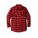 Men's Big & Tall Plaid Flannel Shirt by KingSize in True Red Plaid (Size L)