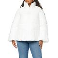 Armani Exchange Women's Turtle Neck Zip Coat Bomber Jacket, Off-White (Martini 1107), Medium