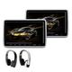 XTRONS Dual Car DVD Players 10.1 Inch TFT Screen Portable Car Headrest CD Player Support HDMI Input, USB SD, AV in & Out, Region Free, 32 Bit Games with 2 New Wireless IR Headphones (Black & White)