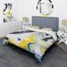 Designart 'Abstract Marble Composition In Yellow and Blue IV' Modern Duvet Cover Comforter Set