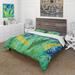 Designart 'Blue and Yellow Wild Flowers and Grass Gouache' Traditional Duvet Cover Comforter Set