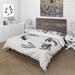 Designart 'Monochrome Vintage Fish III' Nautical & Coastal Duvet Cover Comforter Set