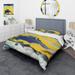 Designart 'Abstract Marble Composition In Yellow and Blue I' Modern Duvet Cover Comforter Set