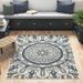Style Haven Talcot Bohemian Medallion Gray/Blue Indoor-Outdoor Area Rug