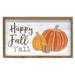 Happy Fall Y'all Distressed Wooden Frame - 11.75" high by 19.25" wide by 1" deep.