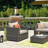 OVIOS Patio Furniture Deep Seat Wicker 6-piece Set with Cushions