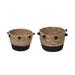 Foreside Home & Garden Set of 2 Small Black and Natural Cattail Decorative Storage Baskets - 7.5x7.5x5.5