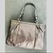 Coach Bags | Coach F17721 Metallic Rose Leather East/West Tote | Color: Gray/Pink | Size: Os