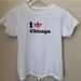 Adidas Tops | Adidas I Heart Chicago White T Shirt Xs/S | Color: Red/White | Size: S