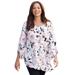 Plus Size Women's Art-To-Wear Blouse by Catherines in Pink Floral (Size 1X)