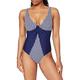 Pour Moi? Women's Stripe Control Suit Swimsuit, Multicolour (Navy/White Navy/White), 28 (Size:12)