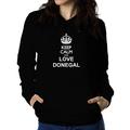 Teeburon Keep Calm and Love Donegal Women Hoodie Black