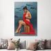 East Urban Home Calm Brunette by Omar Ortiz - Wrapped Canvas Graphic Art Print Metal in Blue/Red | 60 H x 40 W x 1.5 D in | Wayfair