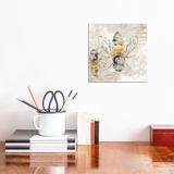 East Urban Home Queen Bee I by Eva Watts - Wrapped Canvas Graphic Art Print Canvas in Gray/Yellow | 12 H x 12 W x 0.75 D in | Wayfair