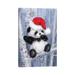 East Urban Home Christmas Panda - Wrapped Canvas Graphic Art Print Canvas in Blue/Gray/Green | 18 H x 12 W x 1.5 D in | Wayfair