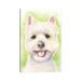 East Urban Home Westie Light Background by George Dyachenko - Wrapped Canvas Painting Print Canvas in Green/White | 12 H x 8 W x 0.75 D in | Wayfair