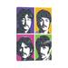 East Urban Home Beatles X 4 by Gary Hogben - Wrapped Canvas Graphic Art Print Canvas in Green/Pink/Yellow | 12 H x 8 W x 0.75 D in | Wayfair