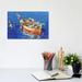 East Urban Home Swimming Off The Little Boat by John Haskins - Wrapped Canvas Painting Print Canvas in Blue/Brown/White | Wayfair