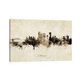 East Urban Home Chattanooga Tennessee Skyline Vintage by Michael Tompsett - Wrapped Canvas Graphic Art Print Canvas in Black | Wayfair