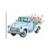 East Urban Home Spring Flower Teal Blue Truck by Ephrazy Graphics - Wrapped Canvas Painting Metal | 26 H x 40 W x 1.5 D in | Wayfair