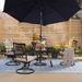 Wade Logan® Bavan Square 4 - Person 37" Long Outdoor Dining Set w/ Cushions & Umbrella Metal in Black | 37 W in | Wayfair
