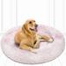 Tucker Murphy Pet™ Evangelista Faux Fur Self Warming Indoor Round Donut Cuddler Memory Foam in Pink/White, Size 8.0 H x 36.0 W x 36.0 D in | Wayfair