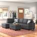 Gray Sectional - Andover Mills™ Engelhardt 103.5" Wide Faux Leather Sofa & Chaise w/ Ottoman Faux Leather | 103.5 W in | Wayfair