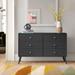 Mercury Row® Milo Mid Century Modern Dresser, 6-Drawer Wood in Black | 33 H x 52.5 W x 16 D in | Wayfair DF262A4778BA4ED187632861E6AECCC3