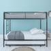 Cheryll Twin Over Twin Standard Bunk Bed w/ Trundle by Harriet Bee kids, Metal in Black | 62 H x 41.5 W x 77.5 D in | Wayfair