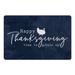 Blue 27 x 18 x 1 in Kitchen Mat - The Holiday Aisle® Upstream Time To Gobble Up Floor Kitchen Mat Synthetics | 27 H x 18 W x 1 D in | Wayfair