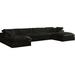 Black Sectional - Everly Quinn Millersburg 158" Wide Velvet Modular Sofa & Chaise w/ Ottoman Velvet | 32 H x 158 W x 80 D in | Wayfair