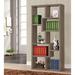 Mercury Row® Tello 10-shelf Geometric Bookcase Wood in Gray/Brown | 70.75 H x 35 W x 11.75 D in | Wayfair 8735BBCF0E2D491C89C1814A351A4ECE