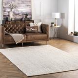 White 120 x 0.35 in Area Rug - Highland Dunes Cruise Handmade Braided Jute Area Rug in Off Jute & Sisal | 120 W x 0.35 D in | Wayfair