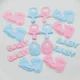 Bavoirs en tissu pour bébé 100 pièces rose bleu sucettes confettis arrosoirs d'anniversaire