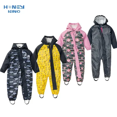 Combinaison imperméable pour enfants pantalon de pluie en PU vêtements pour bébés garçons et
