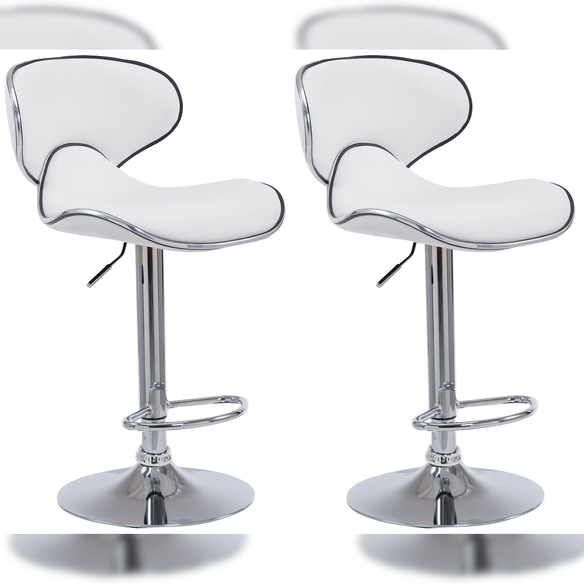 CLP 2er Set Barhocker Las Vegas Kunstleder weiß/chrom Image
