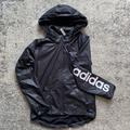 Adidas Jackets & Coats | Adidas Black Raincoat Jacket Logo Coat Xs | Color: Black/White | Size: Xs