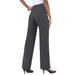 Plus Size Women's Classic Bend Over® Pant by Roaman's in Dark Charcoal (Size 28 W) Pull On Slacks