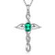 Angel Wing Cross Necklace Emerald Infinity Cross Necklace for Women Sterling Silver Wing Cross Necklace Green Crystal Cubic Zirconia Infinity Cross Necklace Religious Cross Jewelry Christian Necklace