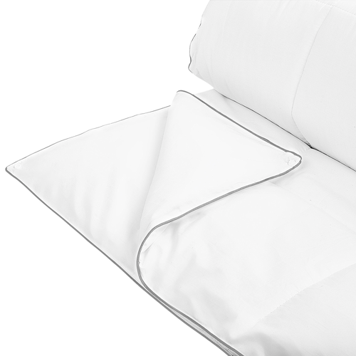 Bettdecke Weiß Baumwolle 200 x 220 cm Doppeldecke Monochromatisch Warm Ganzjährig Schlafzimmer