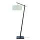 Lampadaire en bambou noir/lin H176cm