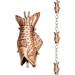 Pure Polished Copper 8.5 Foot Rain Chain with 4 Fish - 4 x 4 x 102 inches