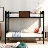 Harper & Bright Designs Industrial Steel Bunk Bed with Safety Rail