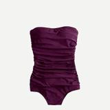 J. Crew Swim | J. Crew Ruched Bandeau One-Piece Swimsuit Size 0 | Color: Purple/Red | Size: 0