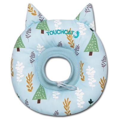 Touchcat Blue 'Ringlet' Licking and Scratching Adjustable Pillow Cat Neck Protector, Medium
