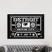 East Urban Home Detroit Cassette - Dark Background - Wrapped Canvas Graphic Art Print Canvas in Black/White | 8 H x 12 W x 0.75 D in | Wayfair
