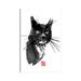 East Urban Home Out Cat by Péchane - Wrapped Canvas Painting Print Canvas in Black/White | 18 H x 12 W x 1.5 D in | Wayfair