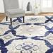 White 39 x 0.4 in Area Rug - Andover Mills™ Mountview Floral Navy Blue Indoor Area Rug Polypropylene | 39 W x 0.4 D in | Wayfair