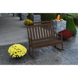 Loon Peak® Austyn Classic Porch Outdoor Rocking Bench in Brown | 45 H x 51 W x 44 D in | Wayfair 2FAFC9C48C6E4857974CE74F01B08433