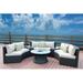 Latitude Run® Wicker/Rattan 6 - Person Seating Group w/ Cushions Synthetic Wicker/All - Weather Wicker/Wicker/Rattan in Black | Outdoor Furniture | Wayfair